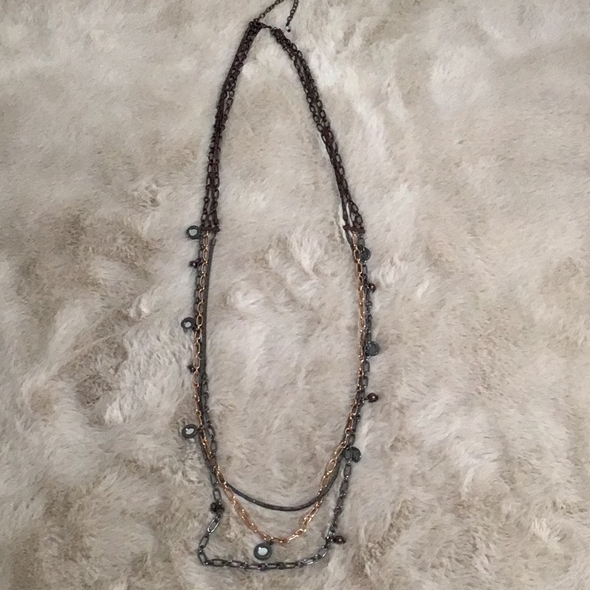 Worthington Three Strand Layered Long Chain Necklace 15$